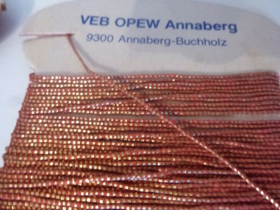 DDR VEB OPEW Annaberg Dekofaden Goldfaden Glitzerfaden Weihnachten Geschenkband