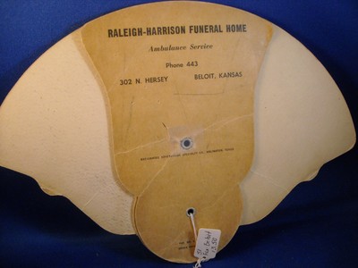 VTG COLLECTIBLE PAPER ADVERTISING TRI FOLD FAN RALEIGH-HARRISON FUNERAL HOME