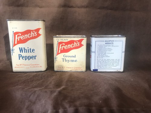 Vintage Frenchs Spice Tins  (3) 2 & 1.5oz