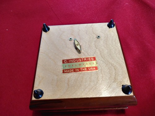 Vintage C. Industries Inlaid Wood violin Music Box