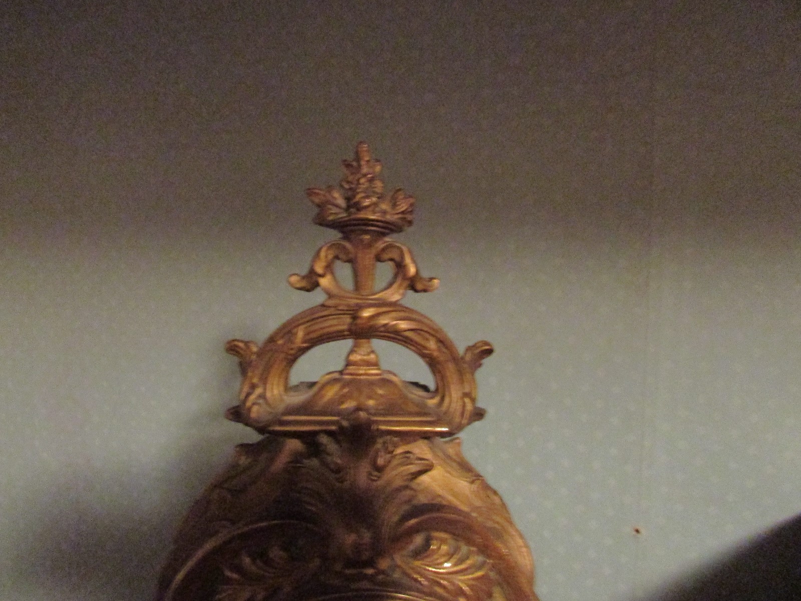 Waterbury mirror metal bust Mantel Clock gold gilt WORKING excellent condition!