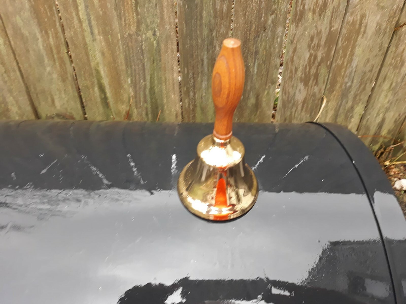 Brass Hand Bell with Wood Handle 6-1/4