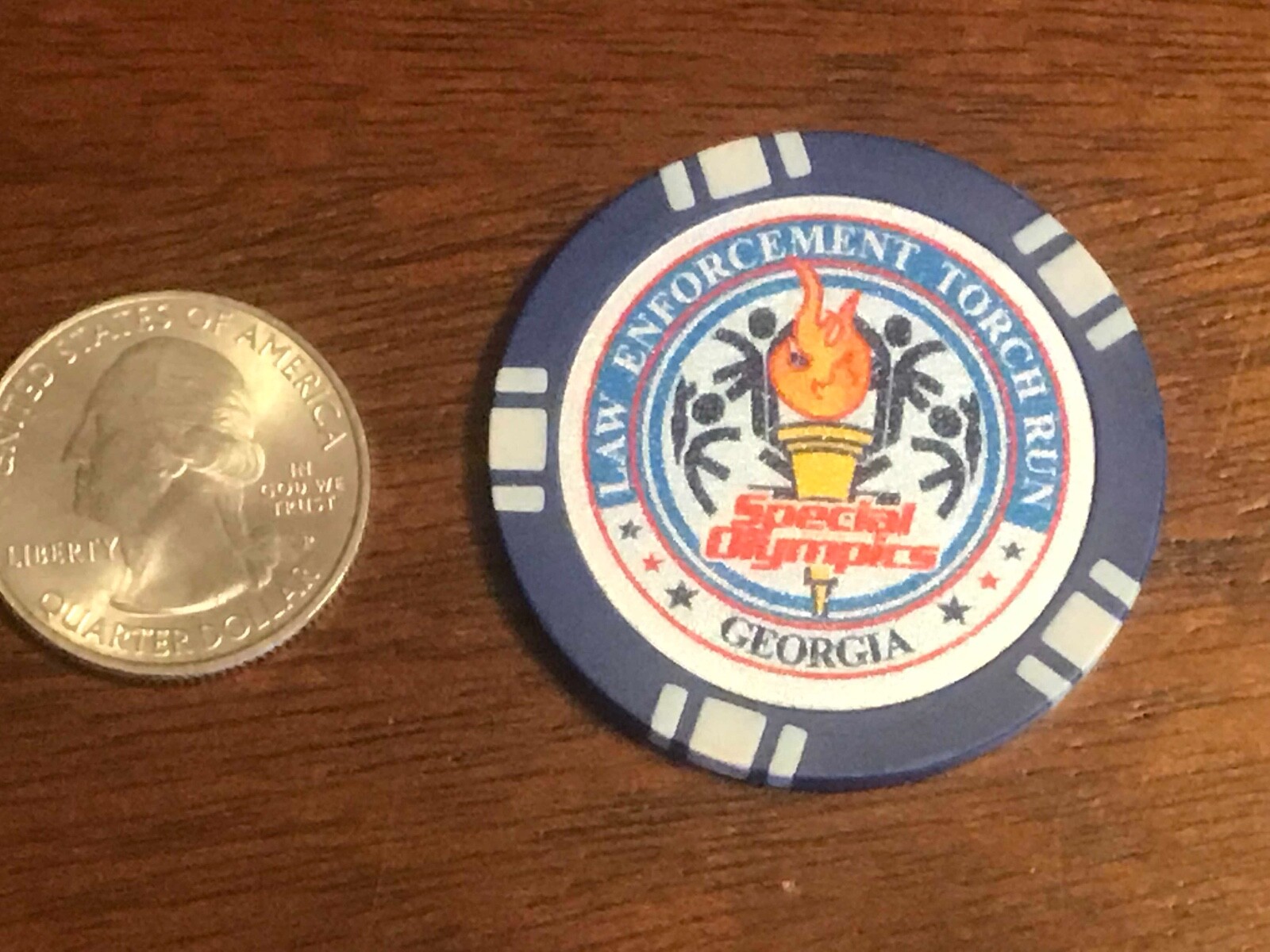 2011 Georgia Law Enforcement Torch Run for Special Olympics New Poker Chip RARE