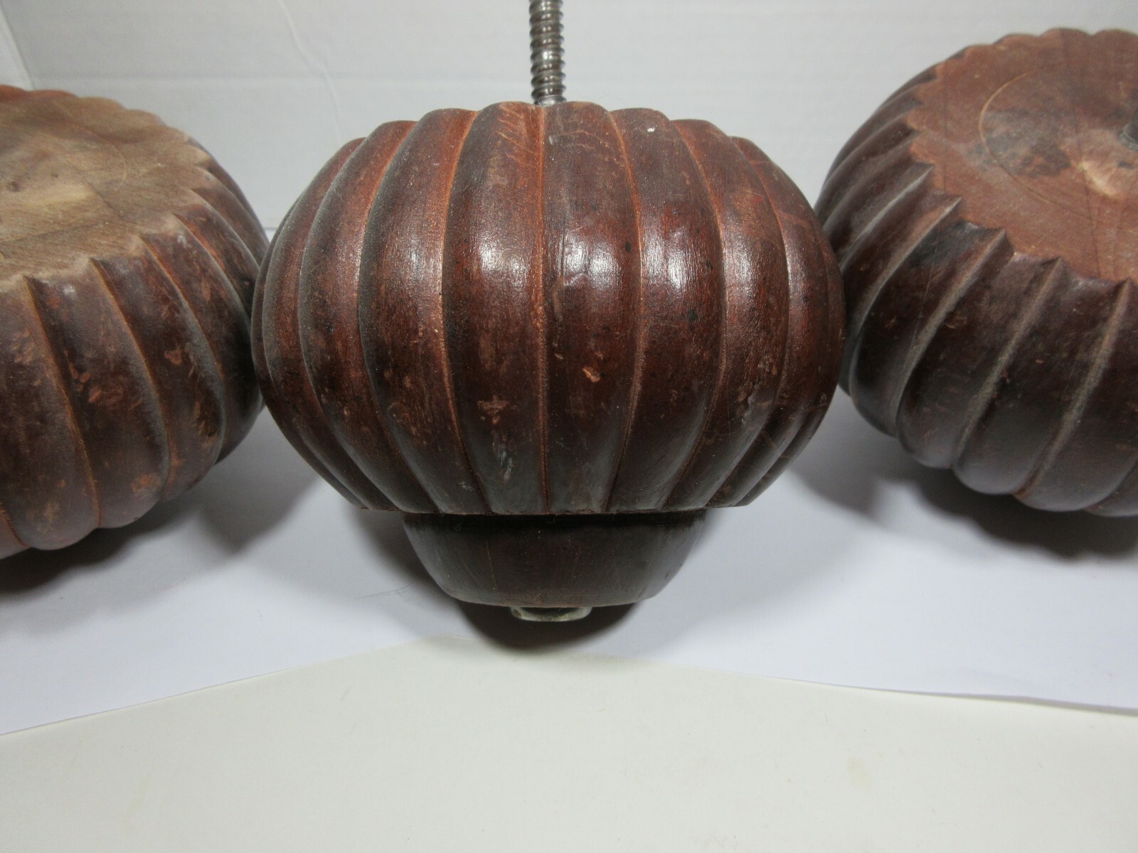 Vintage Wood Bun Feet Furniture Legs Architectural Salvage Set of 4