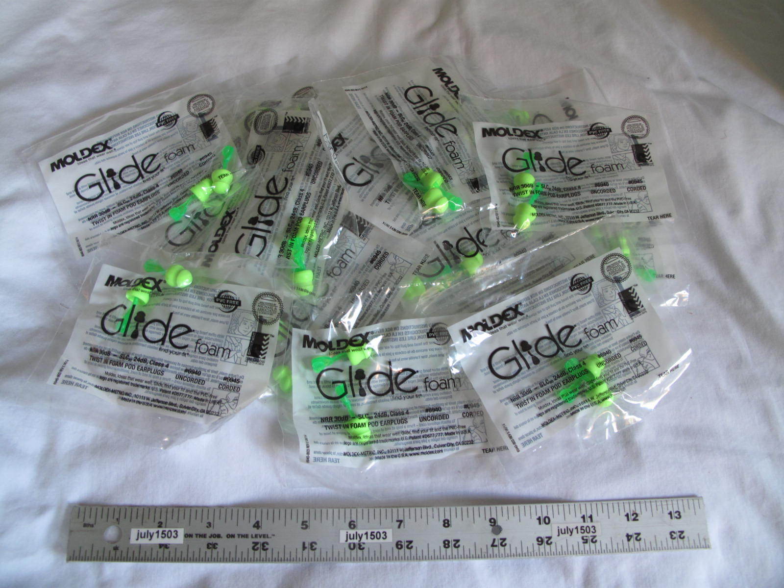 6940 Nrr30 30db Pair New Moldex Glide Foam Pod Ear Plugs