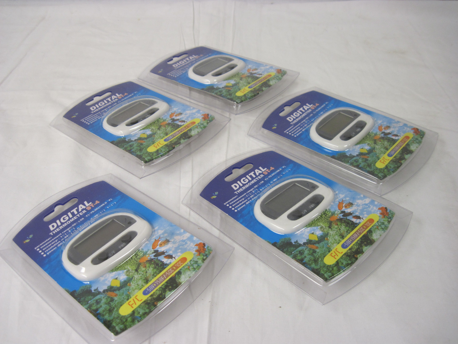 5 LCD Digital ST-4 Fish Aquarium Thermometer Water White Temperature Measurement