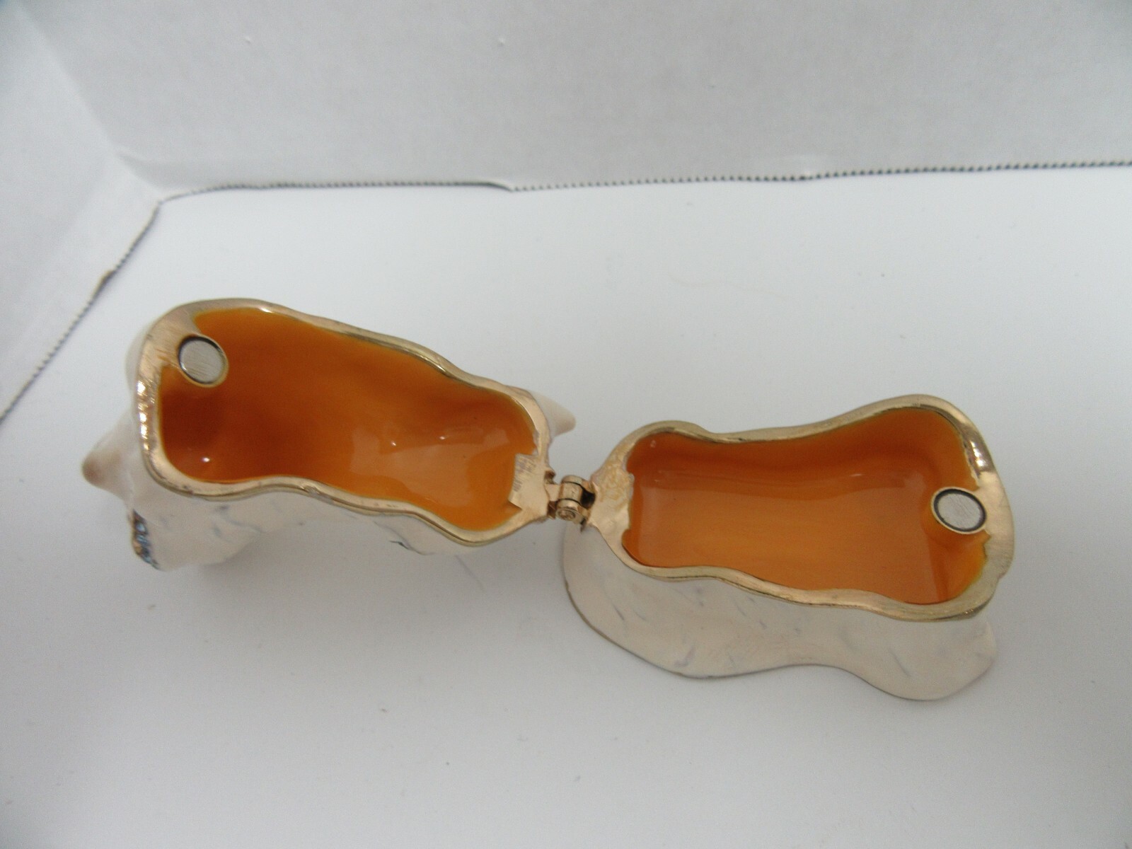 Jewelry Jeweled Trinket Box Maltese Puppy Dog White Hinged