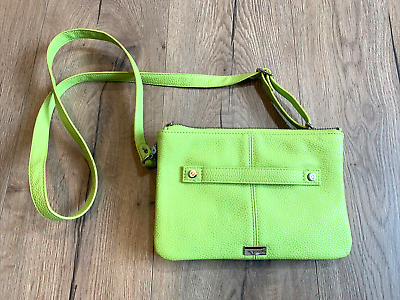 THIRTY ONE Jewell Street Style Purse Lime Green Citrus Pebble Crossbody Clutch