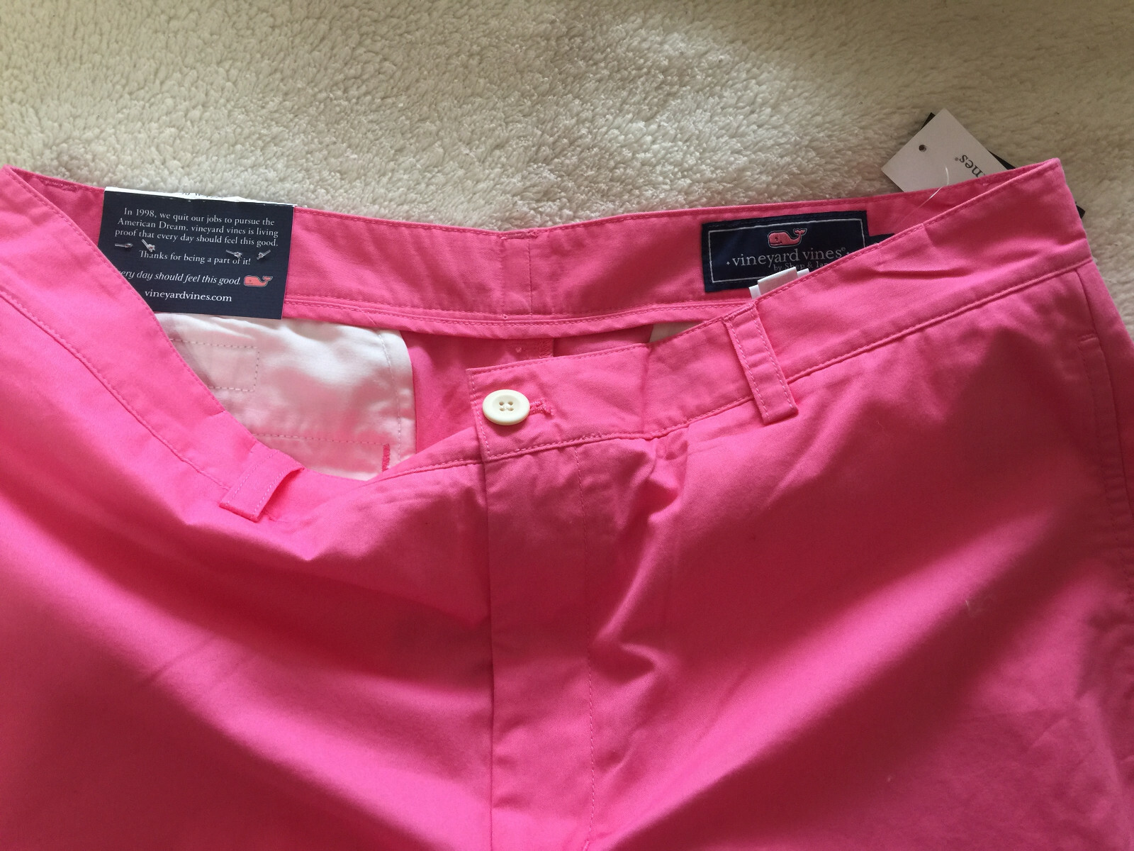 NWT VINEYARD VINES Sz32 9 INCHES SUMMER FLAT FRONT TWILL SHORTS ISLAND SUNSET