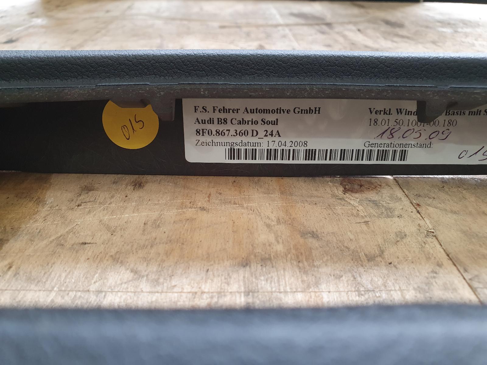 2010 Audi A5 INNER UPPER PANEL TRIM BLACK 8T 10/07-12/11 8F0867360K image 6