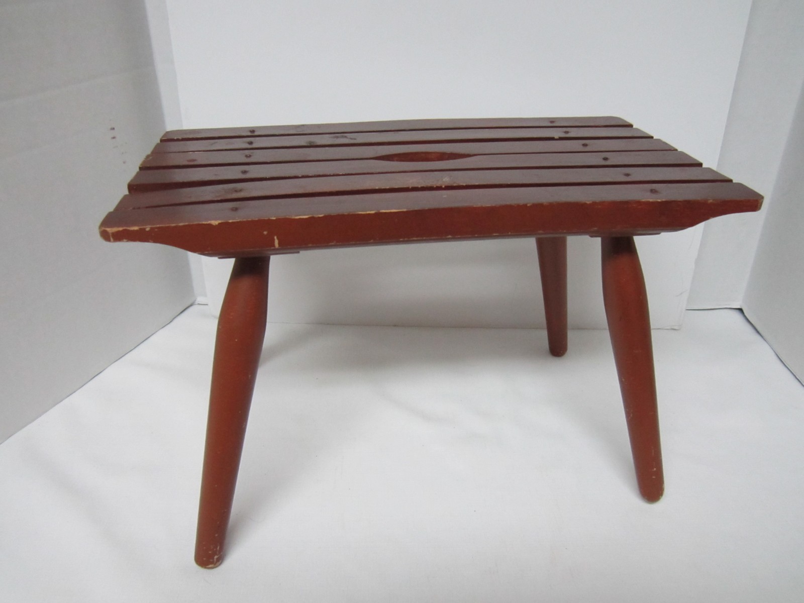 Vintage Milking Foot Stool Seat Wood with cutout ~ Farmhouse Decor Plant Stand