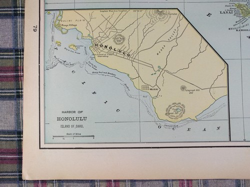 Vintage 1902 HAWAII ISLANDS Map 14