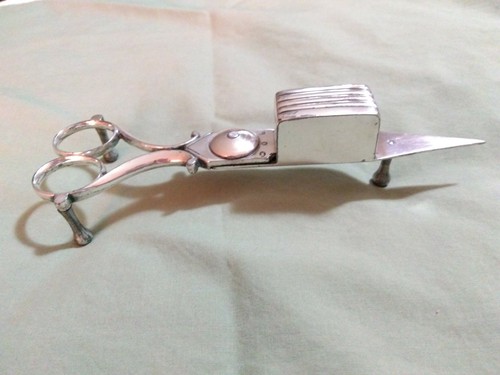 Antique Silver Plated Wick Trimmer French Marks