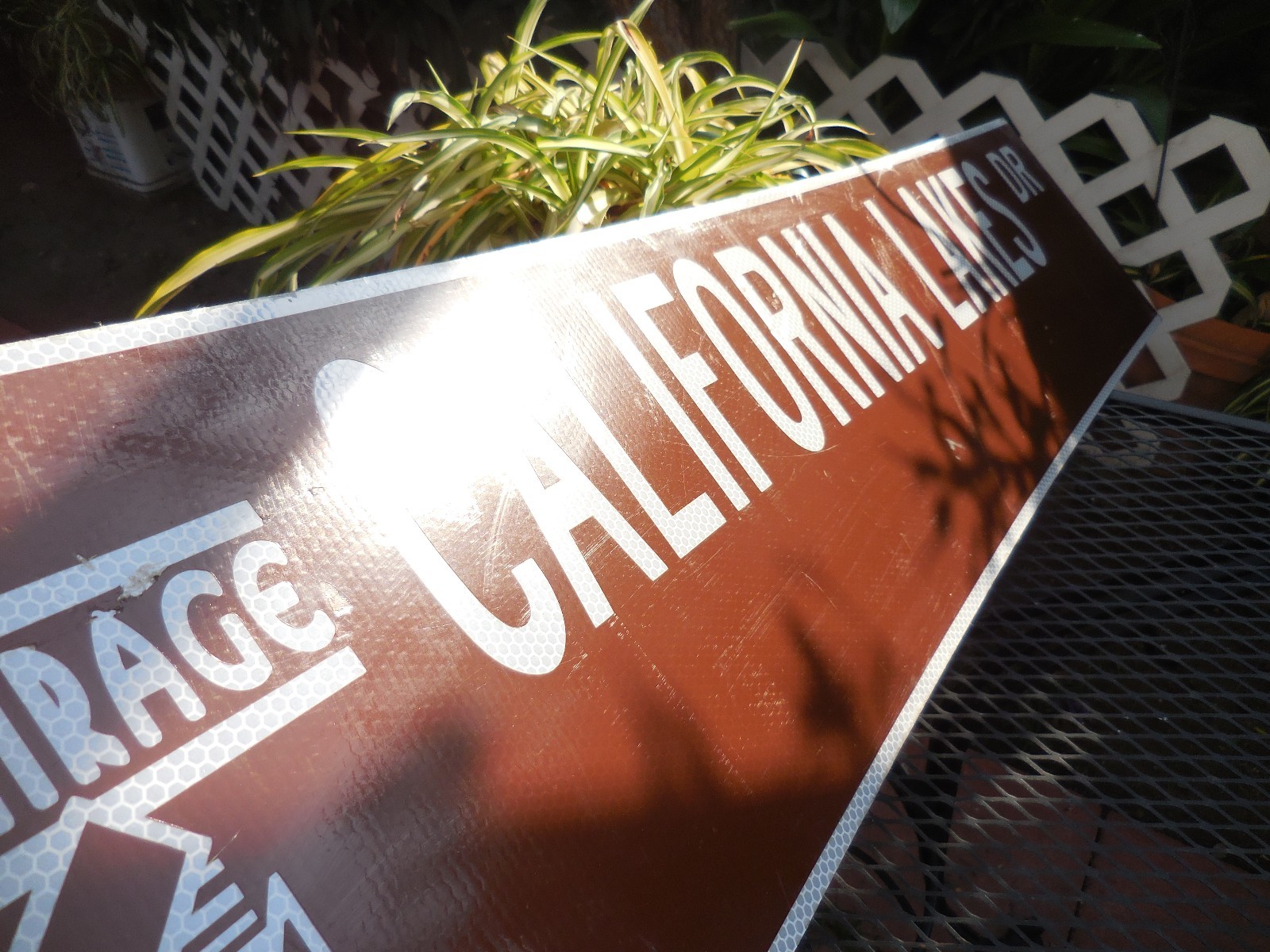 Vintage Authentic  Aluminum Double Sided Street Sign CALIFORNIA LAKES DR 42