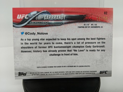 Cody Garbrandt UFC Topps Chrome 2018 Blue Wave Refractor 11/75 Rare MMA No Love
