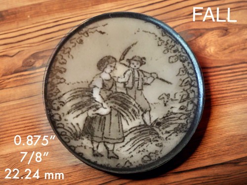 Lot of 4 Vintage Victorian Button - The Four Seasons - Spring Summer Fall Winter