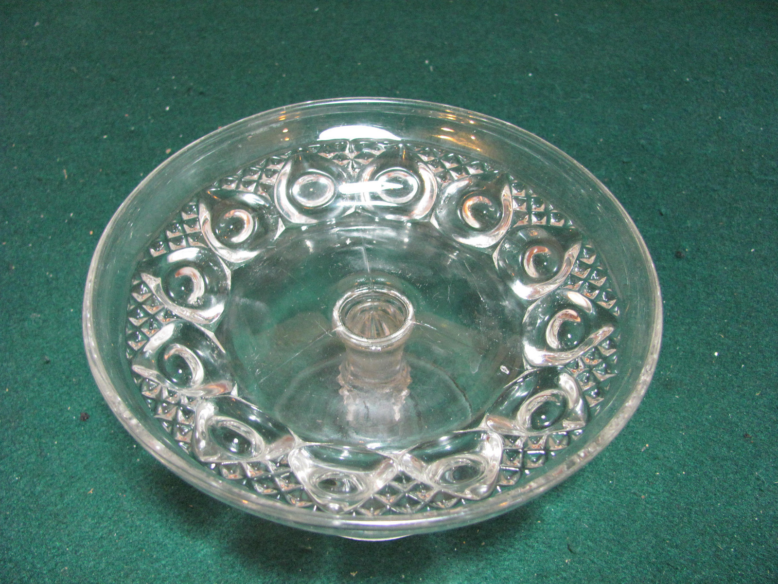 ELEGANT VINTAGE CLEAR PATTERN GLASS PEDISTAL COMPOTE/CANDY DISH