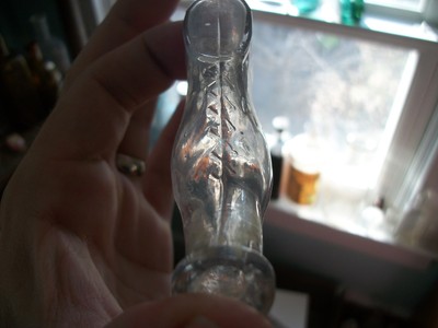 FIGURAL HAND BLOWN PERFUME WOMAN'S SHOE 1890s ERA LACES HEEL ETC