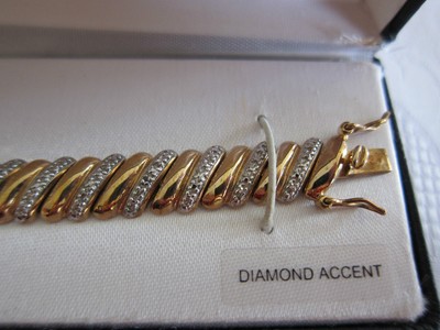 18k Gold Over Silver Diamond Accented Bracelet 7