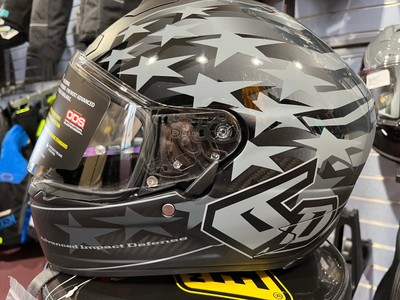 6D Helmets ATS-1R Motorcycle Helmet - Alpha - Patriot Black - carbon fiber shell