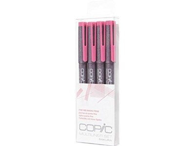 Too Copic Multiliner 4 Pens Set Fine Nib Inking Pen Sakura Pink Waterproof F/S
