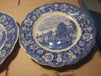 2 PLATES  - FLOW BLUE - 