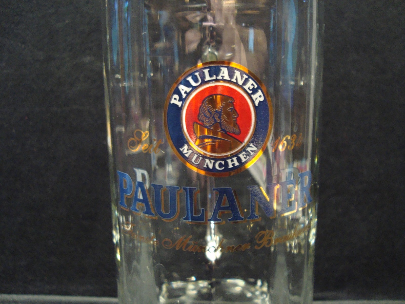 MINT Germany Paulaner Munchen 0.5 Liter HEAVY Glass Tall Beer Mug Made by SOHM