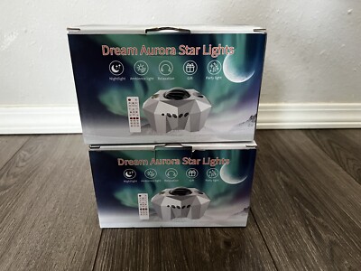 Lot of 2 Aurora Galaxy Star Light Projector Changeable Nebula +Bluetooth Speaker