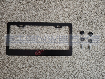 GT Outline Red Black Stainless Steel License Plate Frame