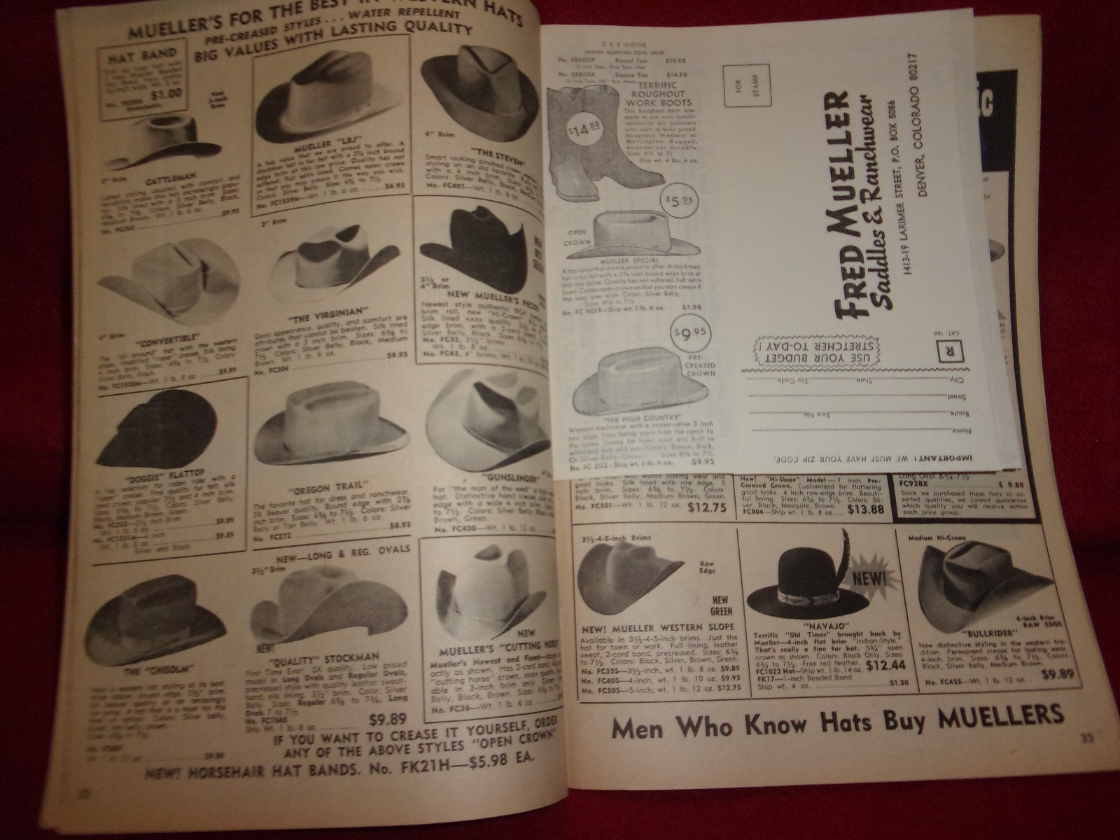 Vintage Fred Mueller Saddles& Ranchwear Catalog, 1967 #166,  60 pages.