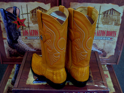 Pre-owned Los Altos Boots Los Altos Women Buttercup Genuine Crocodile Tail Western Cowboy Boot (m) L091021 In Yellow