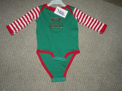 Nitro USA Rabbit Skins Childrens Christmas Long Sleeved One Piece NWT Newborn