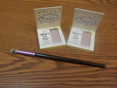 2 The balm Travel Sz Palette in He Said She Said & IBY Brush & a Bag