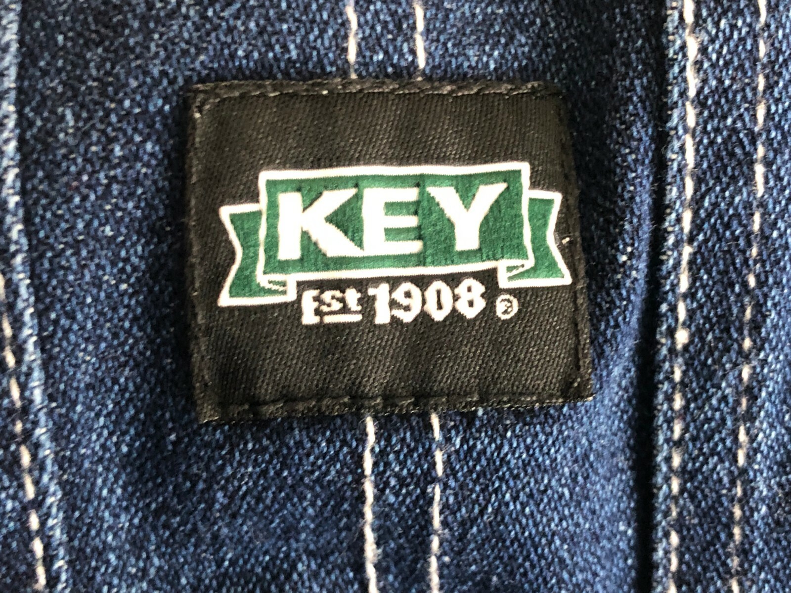 KEY Bib OVERALLS Youth Size 6 Boy Girl Cotton Denim Blue Jean Farmer DM41
