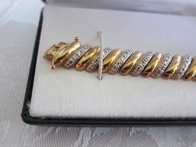 18k Gold Over Silver Diamond Accented Bracelet 7