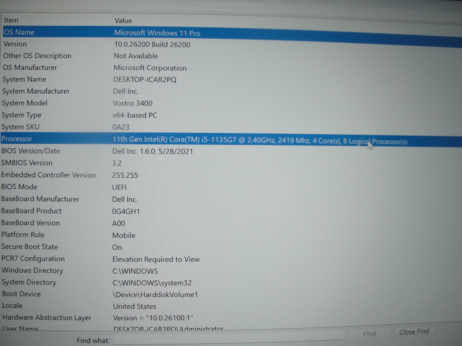 Dell Vostro 3400 14" FHD i5-1135G7 8GB RAM 1TB HDD Win 11 - Thumbnail 2