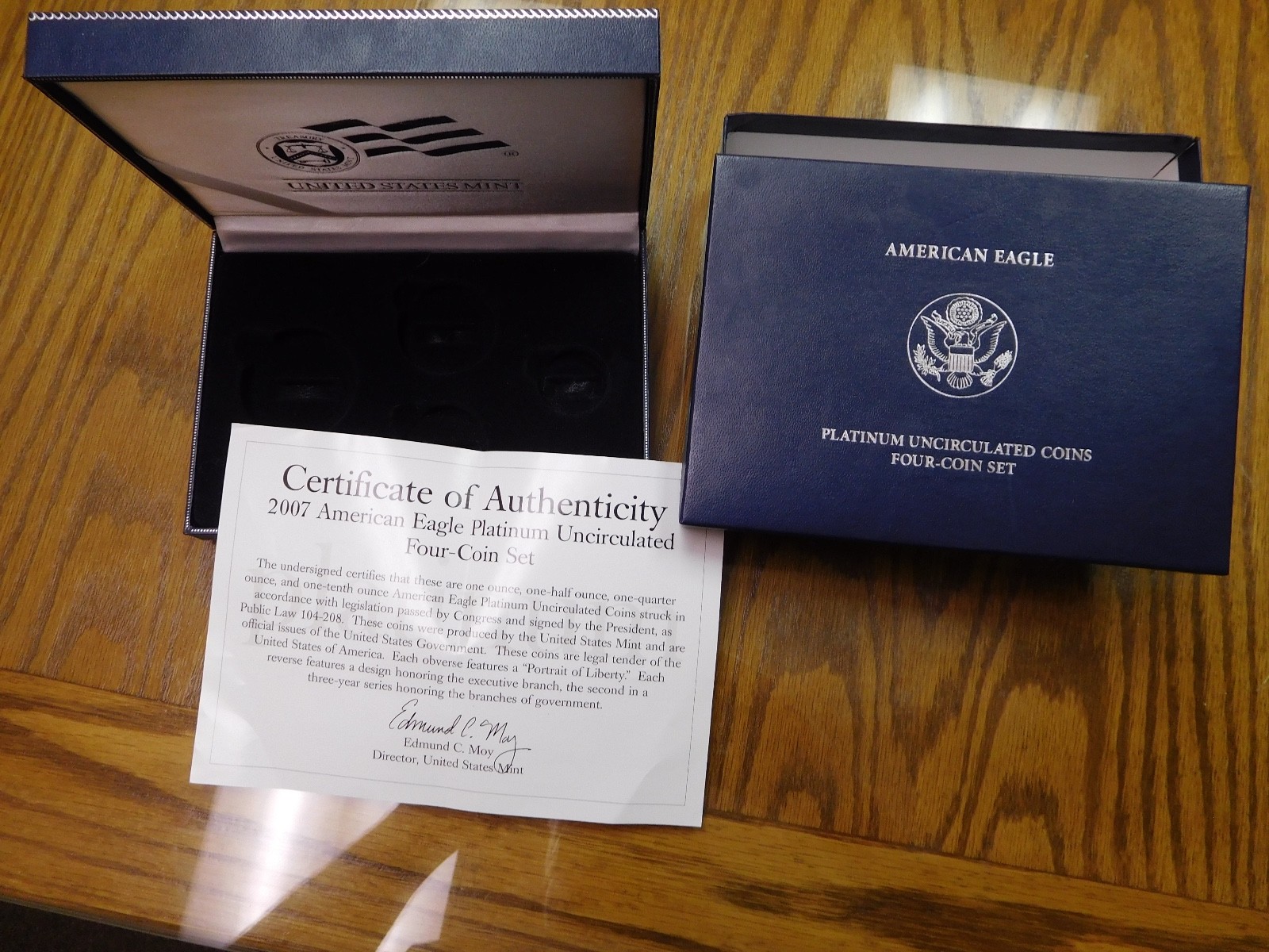 2007-W BURNISHED PLATINUM EAGLE SET  $100, $50, $25, $10  NGC MS70  Box / COA