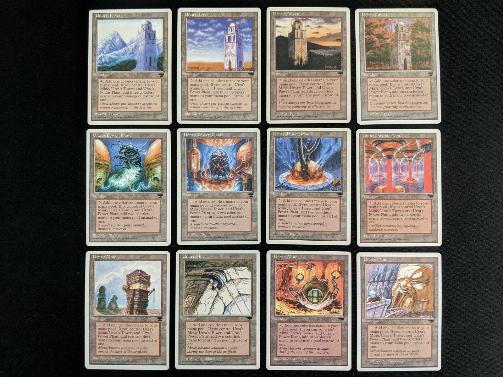 マジック：ザ・ギャザリング MTG Urza's Saga Tournament Pack 4packs Urza's Land Set MTG Urza Tron, Power Plant, Mine, Tower ALL
