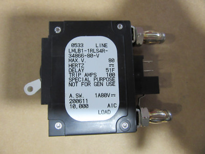 Airpax Sensata LMLB1-1RLS4R-34866-80-V Bullet Breaker 1P 80A 80VDC Max NEW!!!