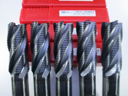 LOT ( 5 ) NEW COBALT 3/4" ROUGHING END MILLS M42 MILLING ROUGHER MACHINIST TOOLS