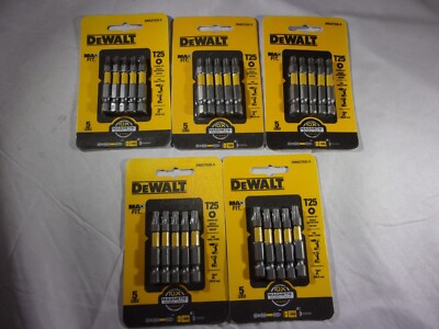 5pk. NEW DEWALT 5pc. TORX T25 2'' DRIVER BITS - TOTAL OF 25 BITS   # DWA2TX25-5