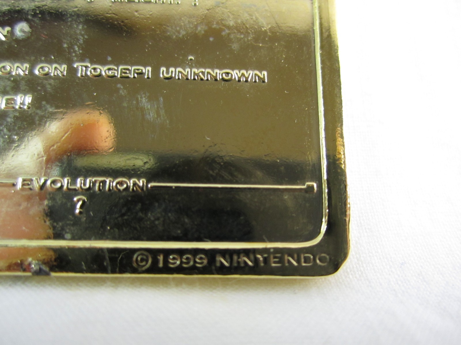 Pokemon TOGEPI GOLD Plated Card  Originally Burger King Promotional Toy! RARE