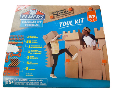 Elmer s Build It Tools Kit for Kids Construct And Create With Cardboard 87Ct New