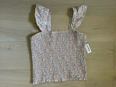 NWT Old Navy Floral Smocked Tank Top Shirt M