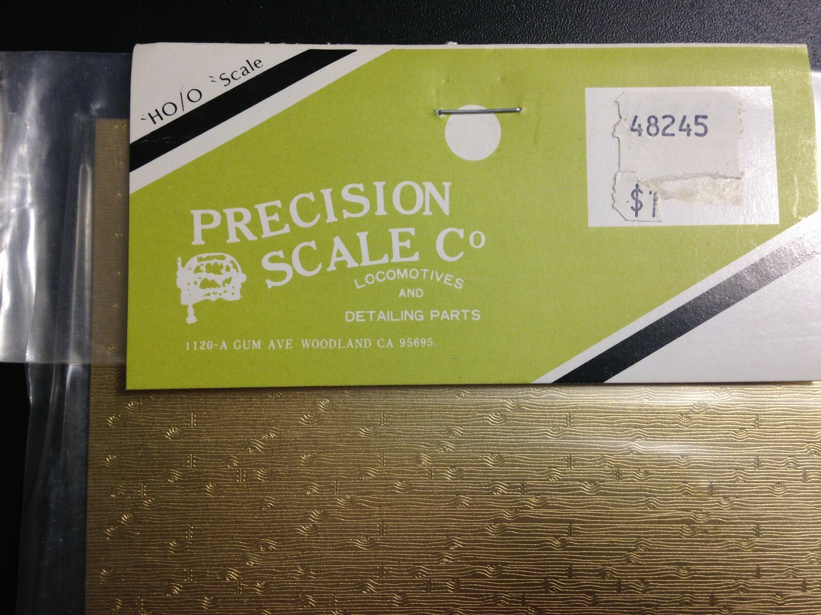 Precision Scale Co. 48245 Brass Planking w/wood grain, etched,.020