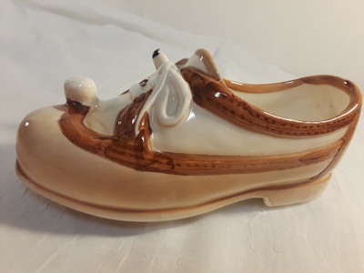 Vintage Enesco Planter Ladies Golf Shoe w/ Crossed Clubs -Golfing Gift