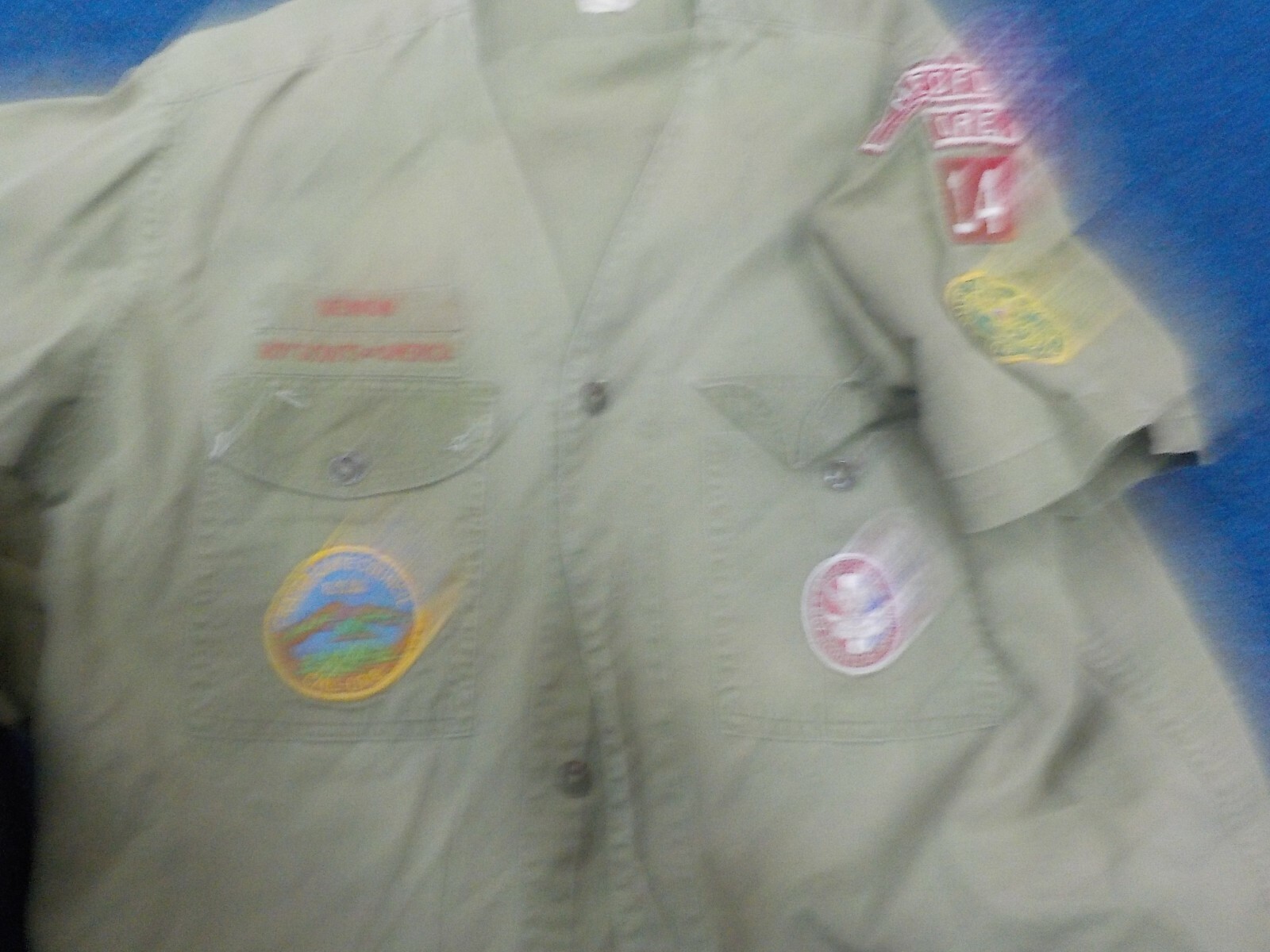 boy scout uniforms-  Lot 8 mixed Scout uniforms, shirts etc.