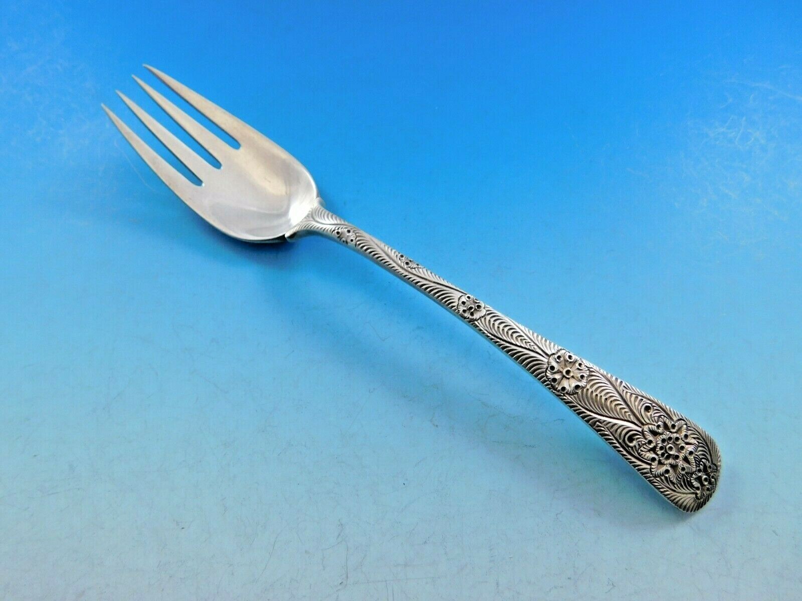 Antique Engraved by Tiffany and Co Sterling Silver Salad / Fish Fork 6