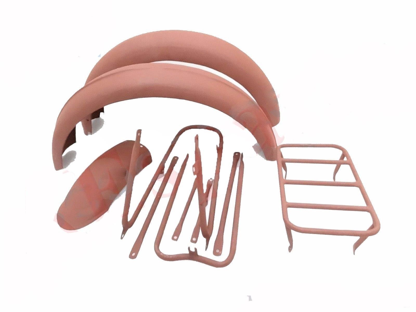 For Norton 16h Raw Metal Front & Rear Mudguard Set With Complete Stay Kit 