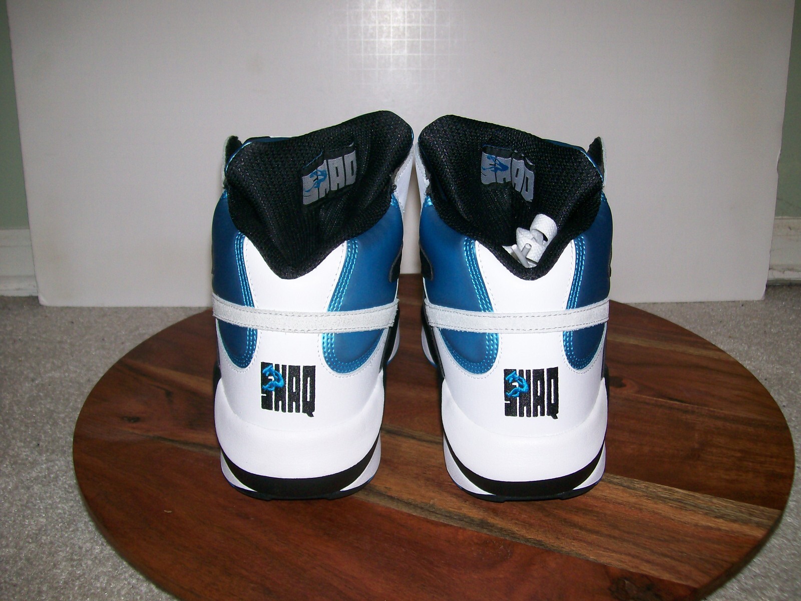 Pre-owned Reebok Sz 13  Shaq Attaq Pump Gx3881 Orlando Question Mid Iverson Shaqnosis In White Blue Black Grey